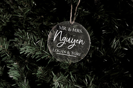 Mr and Mrs (Surname) Acrylic Ornament