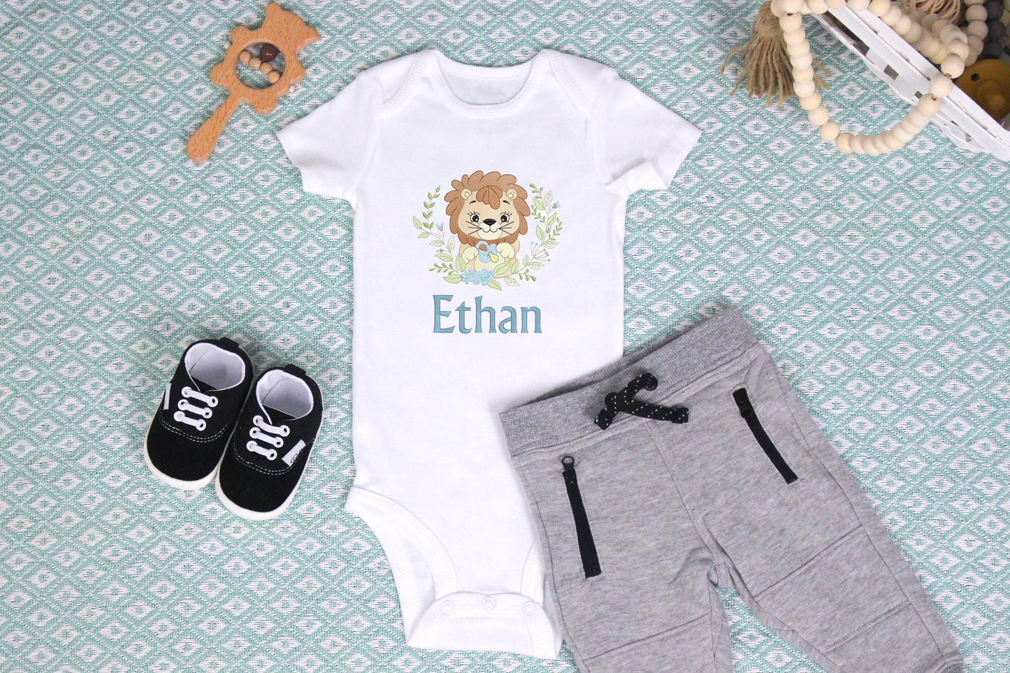 Animal Embroidered Onesie/Toddler T-Shirt