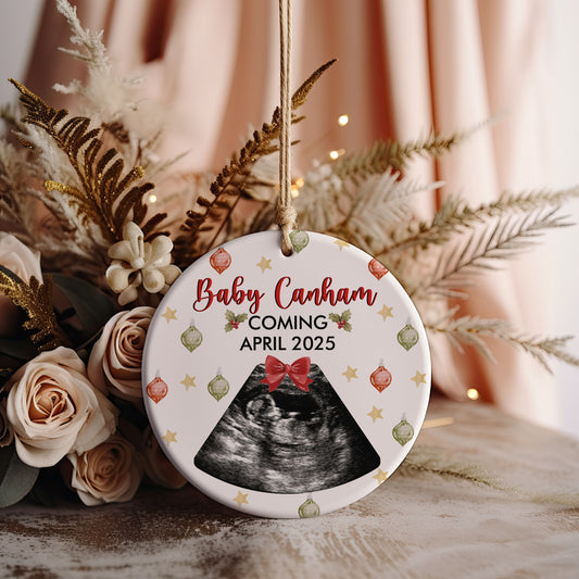 Red and Green Baby Ultrasound Ornament