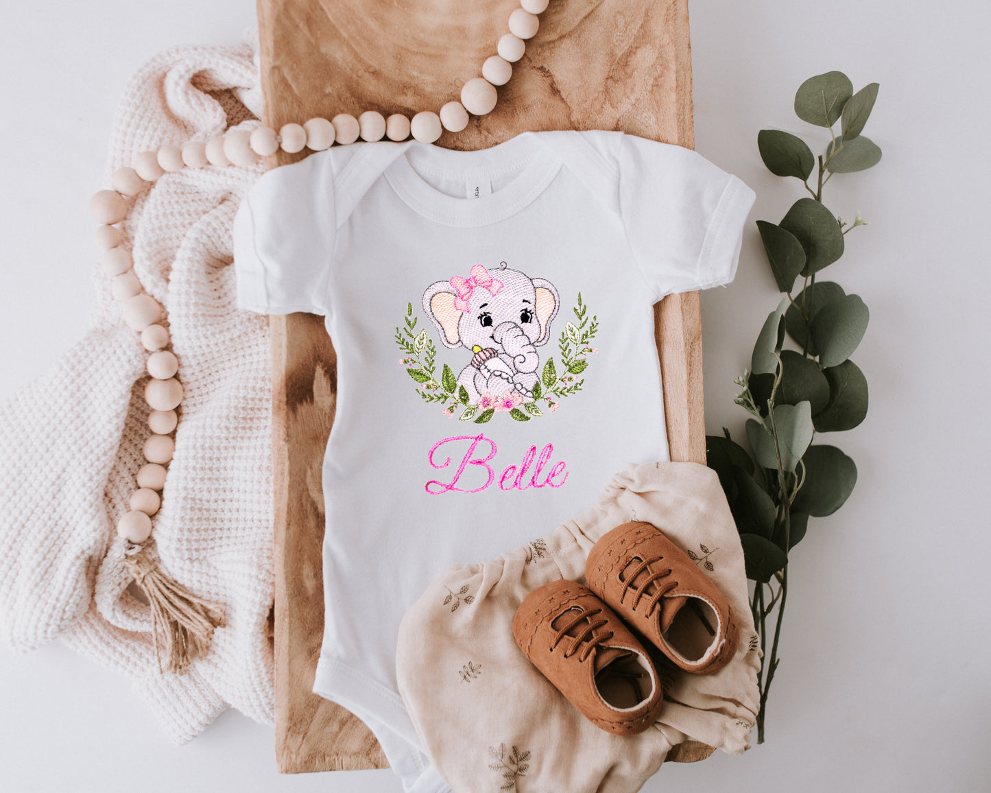 Animal Embroidered Onesie/Toddler T-Shirt