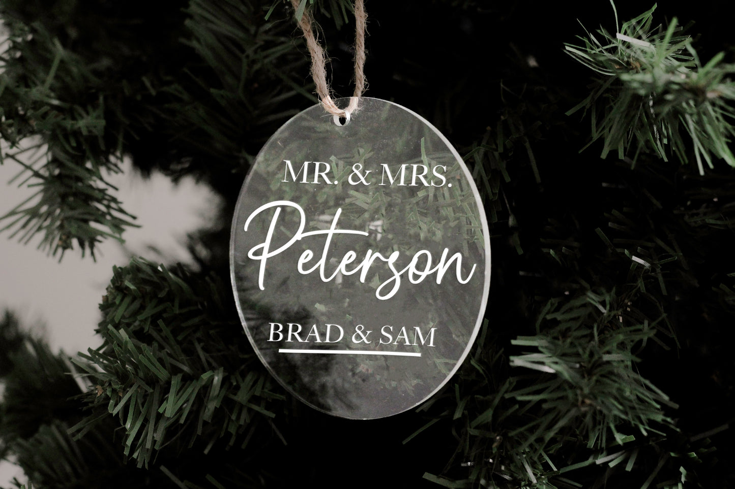 Mr and Mrs (Surname) Acrylic Ornament