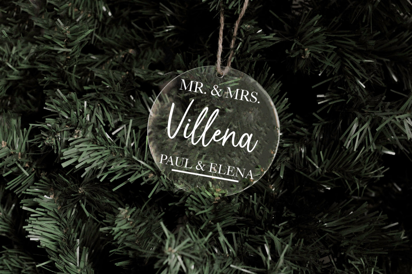 Mr and Mrs (Surname) Acrylic Ornament