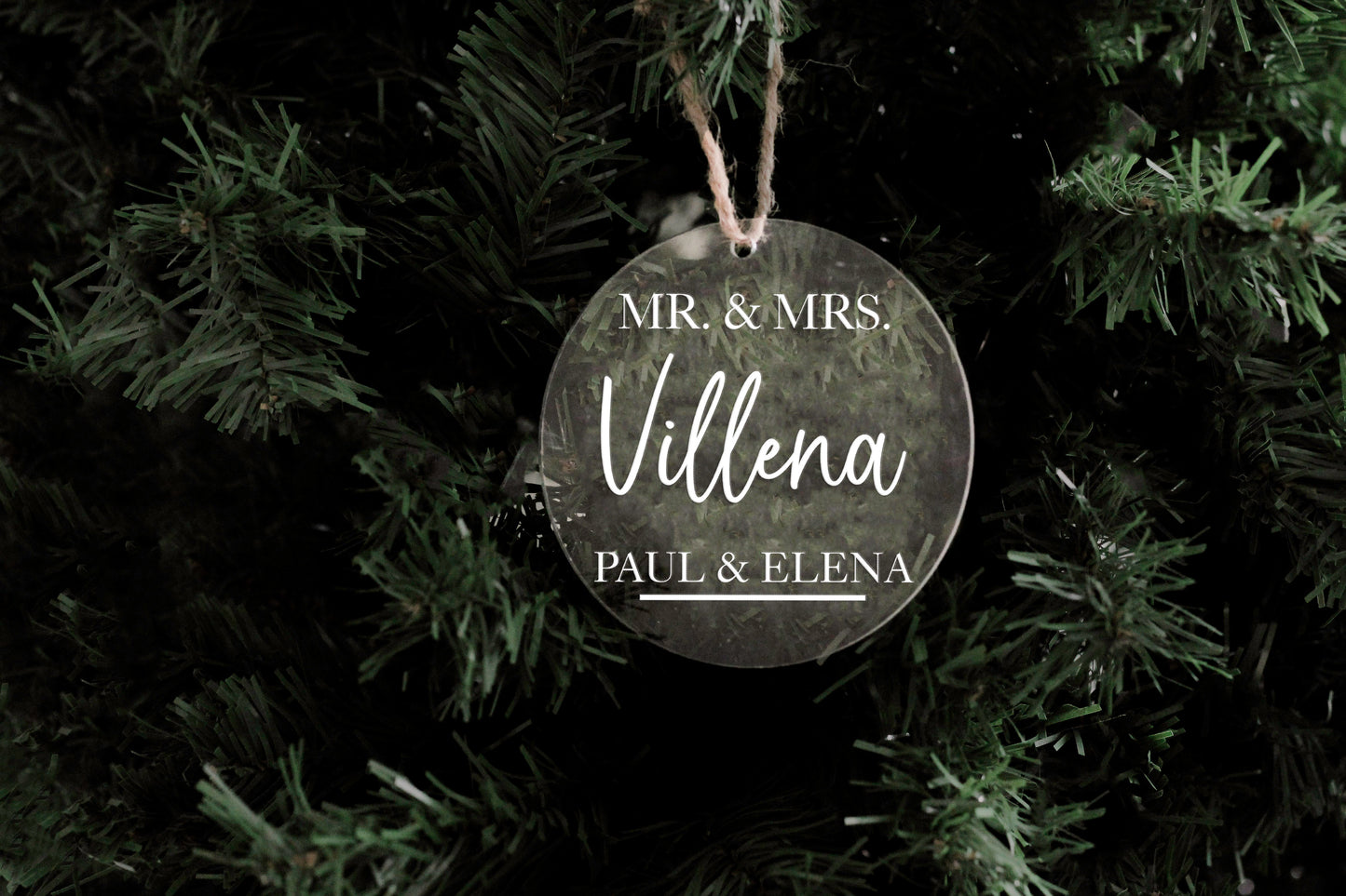 Mr and Mrs (Surname) Acrylic Ornament