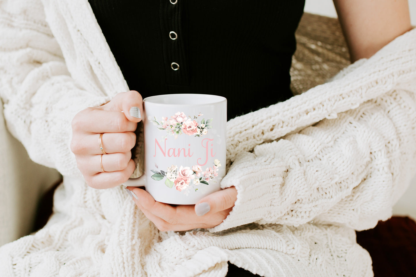 Pink Floral Title Mug