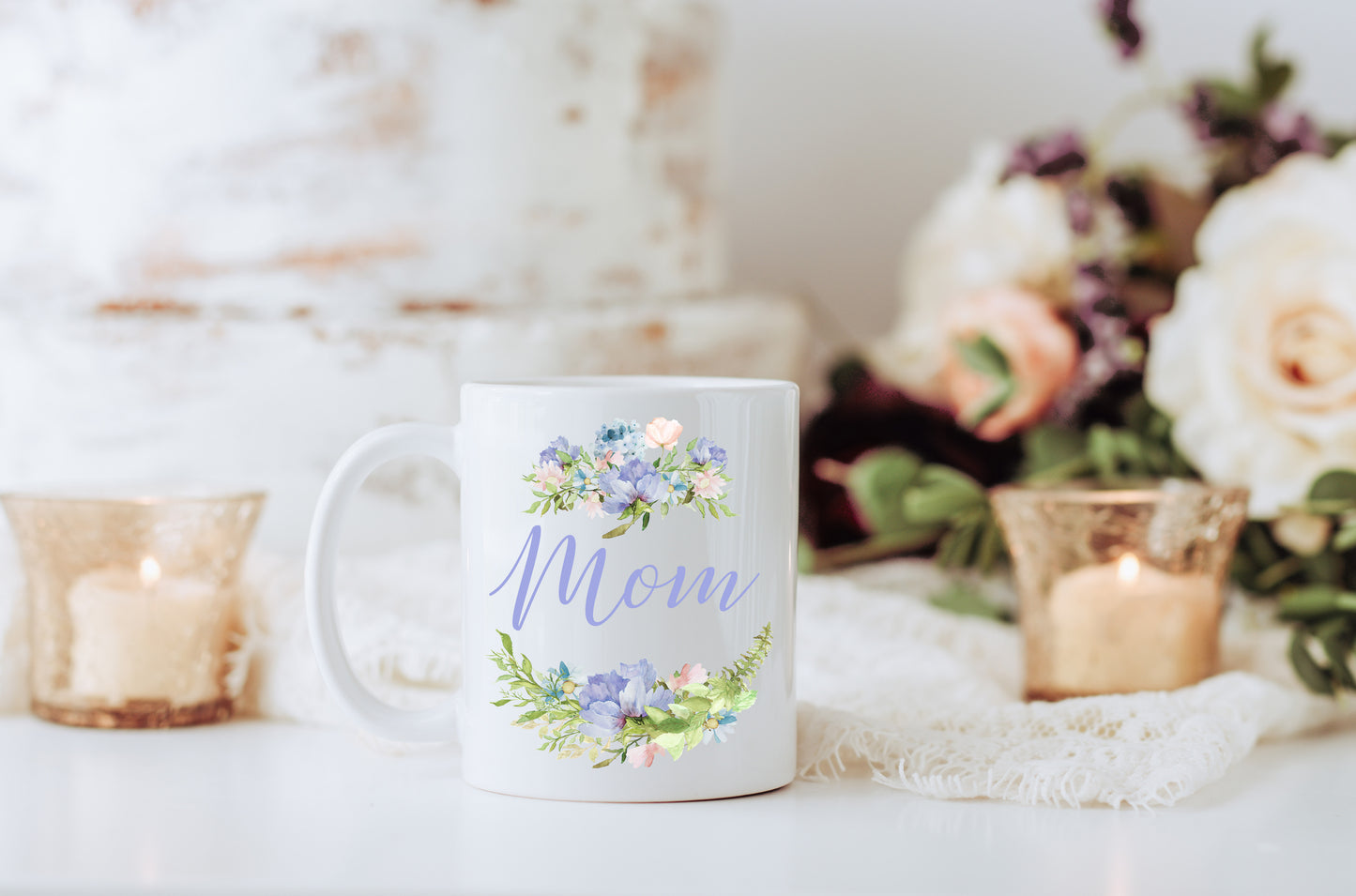 Purple Floral Title Mug