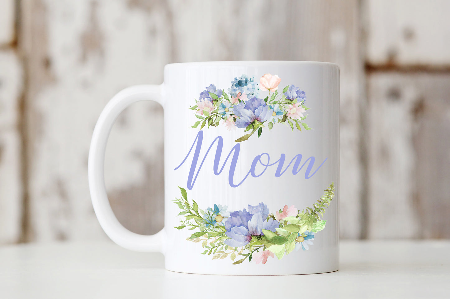 Purple Floral Title Mug