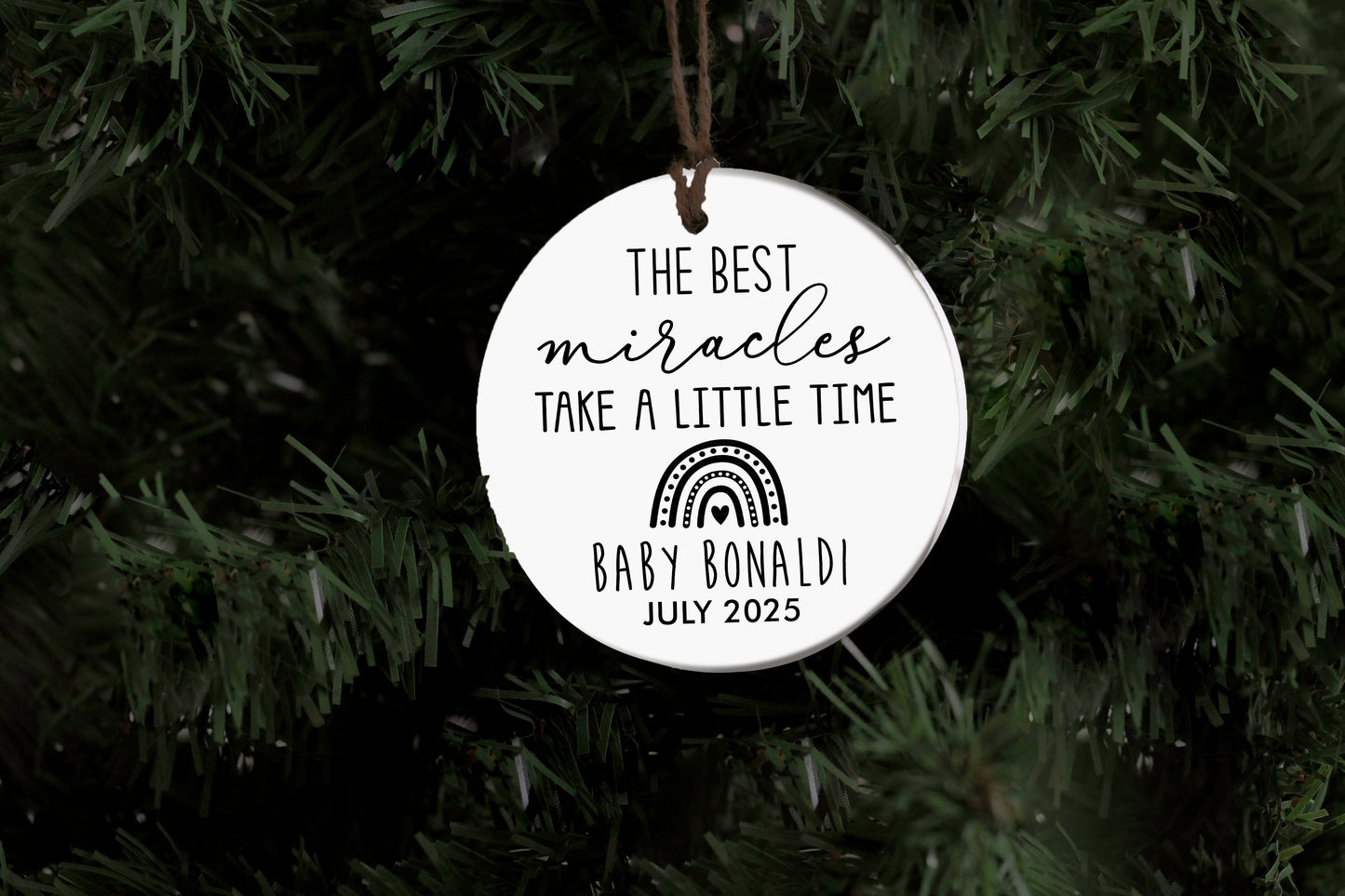 Miracle Baby Announcement Ornament