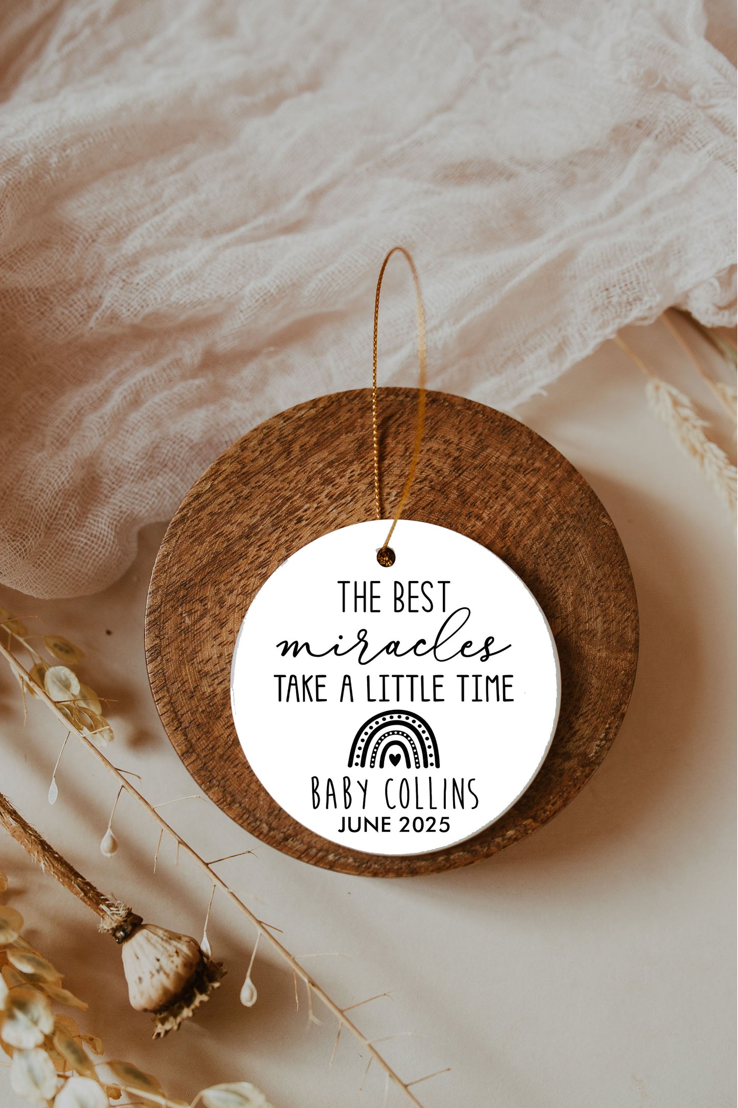 Miracle Baby Announcement Ornament