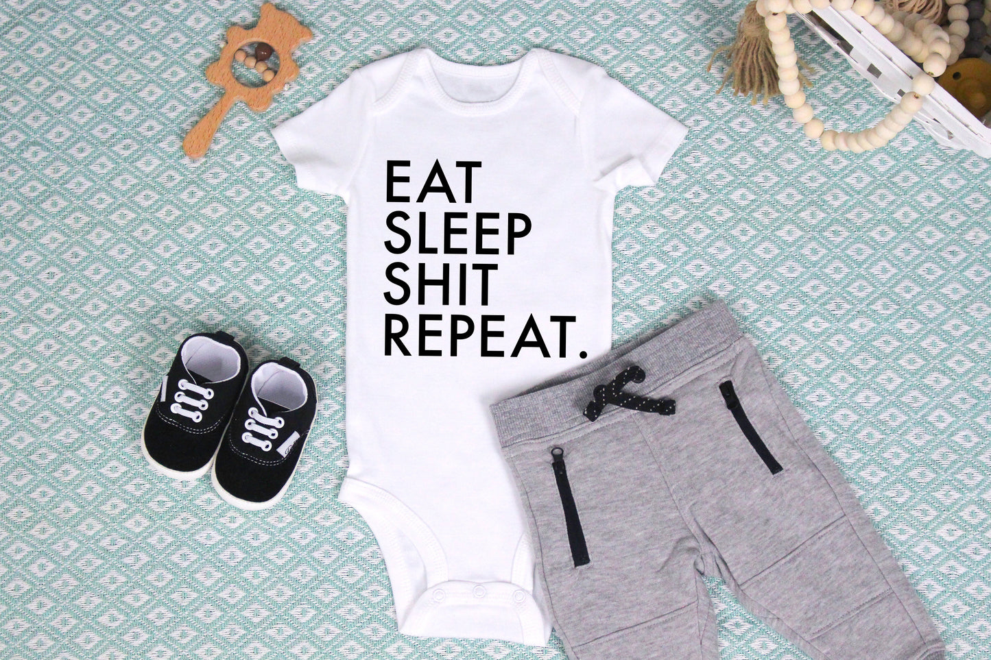 Eat Sleep Shit Repeat Onesie