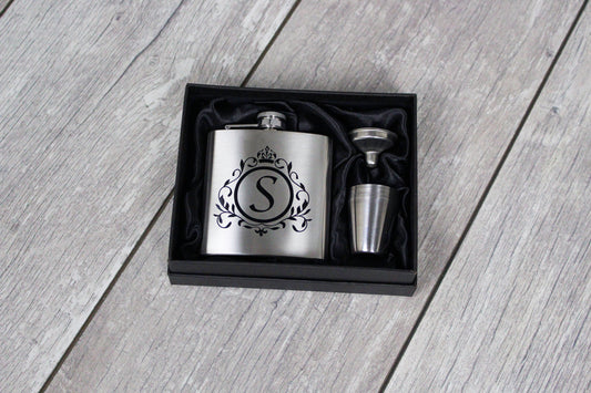 Letter Monogram Flask