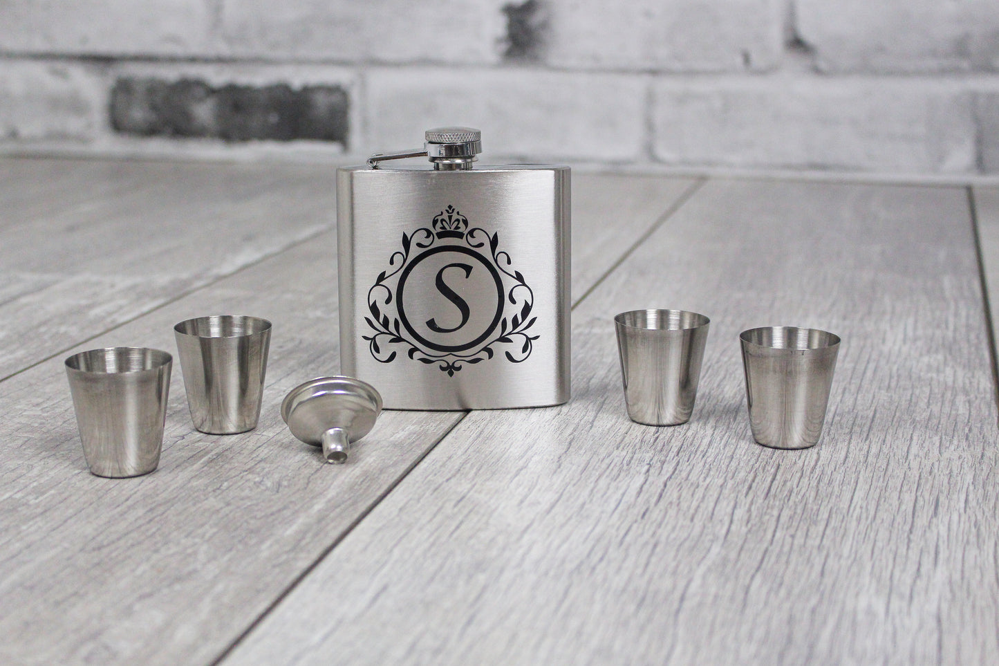 Letter Monogram Flask