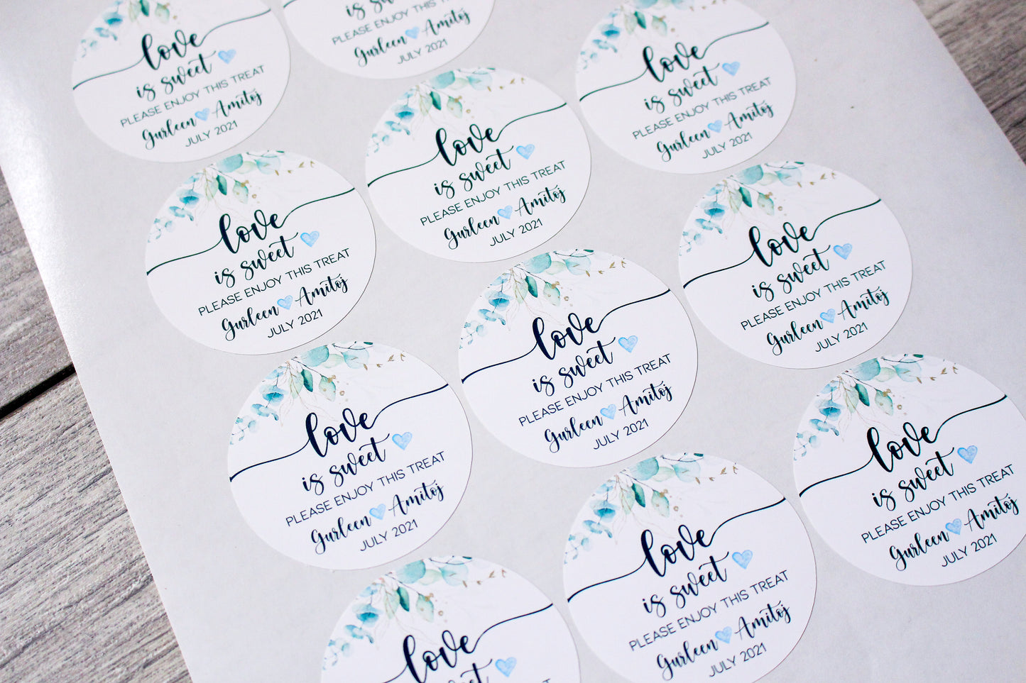 Love is Sweet Wedding Favour Stickers