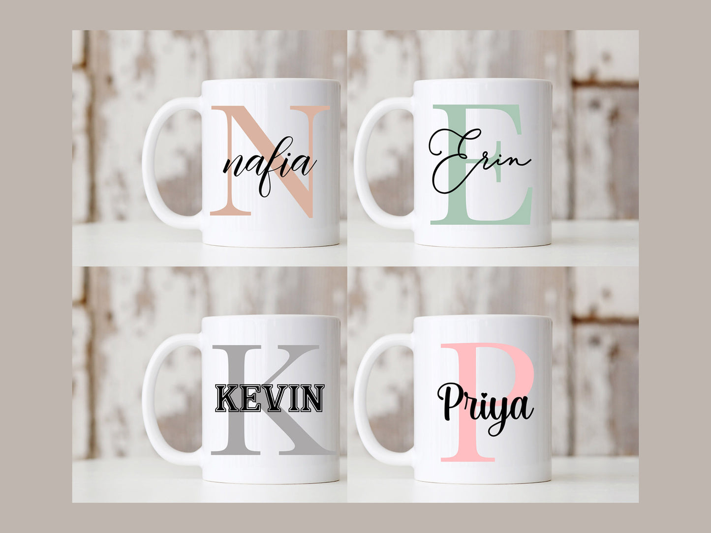 Monogram Letter Name Mug