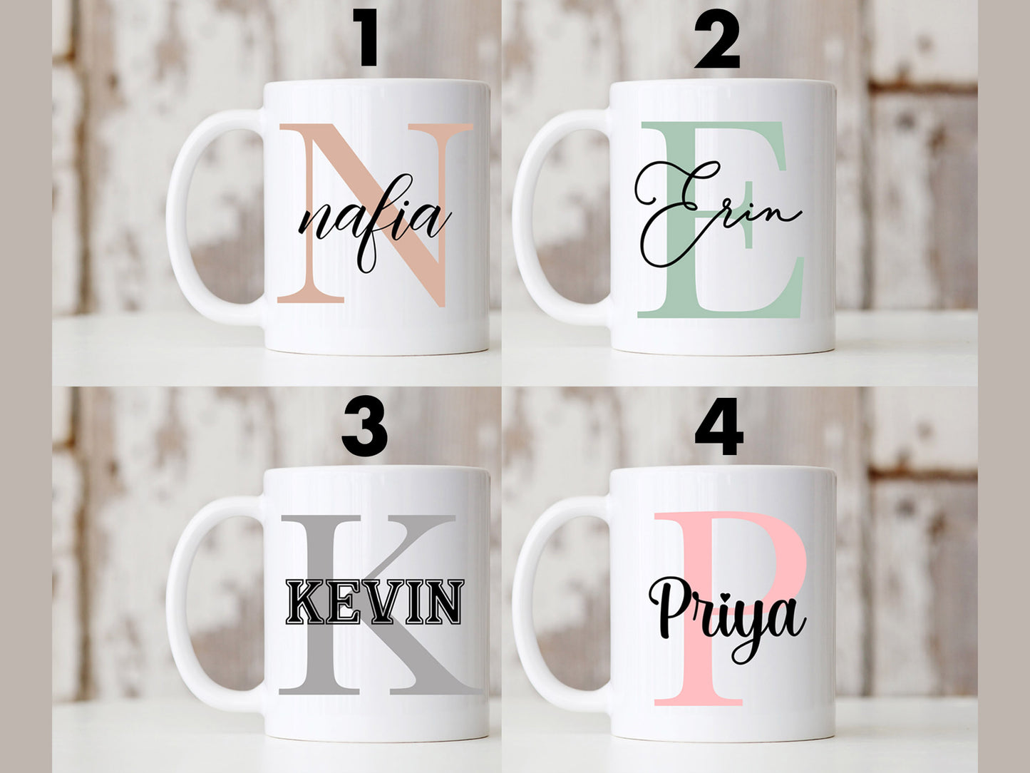 Monogram Letter Name Mug