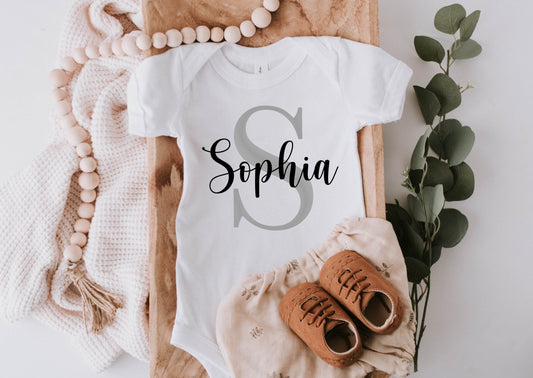 Monogram Name Onesie/Toddler T-Shirt